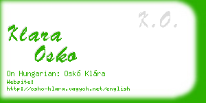 klara osko business card